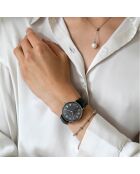 Montre 2 Bracelets Desirée en Acier & Diamant argenté/noir