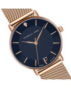 Montre & Boucles d'oreilles Florence en Acier & Diamant rose doré