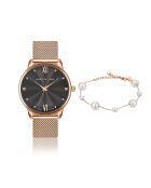 Montre & Bracelet Coco en Acier & Diamant rose doré