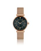 Montre & Boucles d'oreilles Portia en Acier & Diamant rose doré