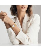 Montre & Boucles d'oreilles Charlotte en Acier & Diamant dorées