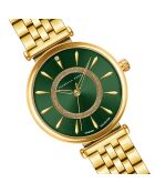 Montre & Collier Nathalle en Acier & Diamant dorés