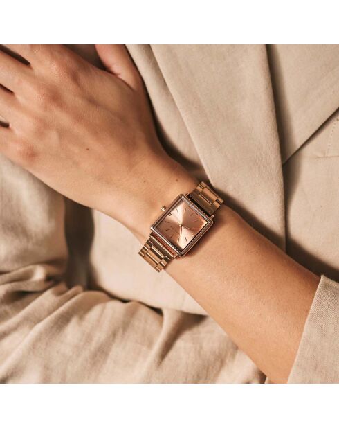 Montre & Bracelet Florence en Acier & Diamant rose doré