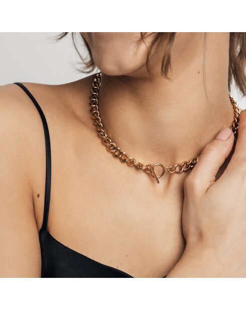 Montre & Collier Florence en Cuir & Diamant marron