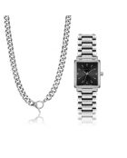 Montre & Collier Lea en Acier & Diamant argentés