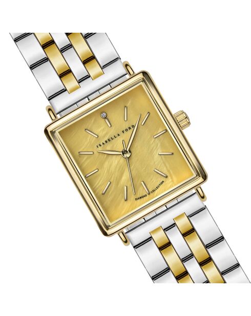 Montre & Bracelet Gisèle en Acier & Diamant doré/argenté
