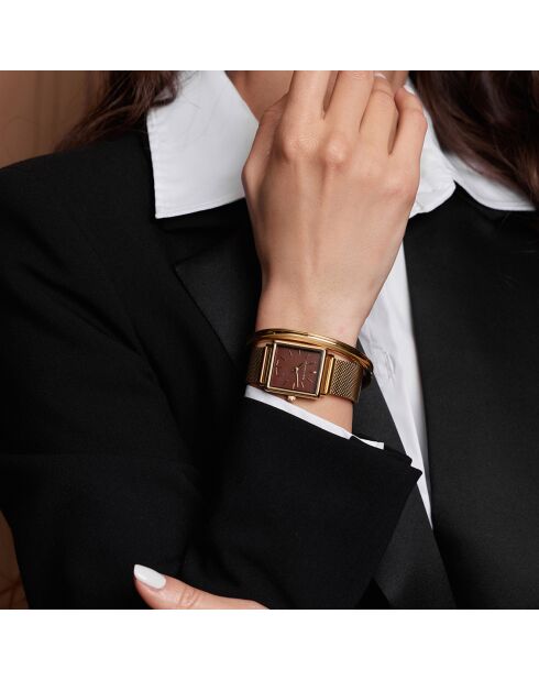 Montre & Bracelet Marie Rose en Acier & Diamant dorés