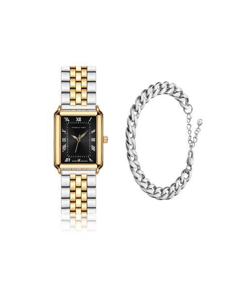 Montre & Bracelet Elene en Acier & Diamant doré/argenté