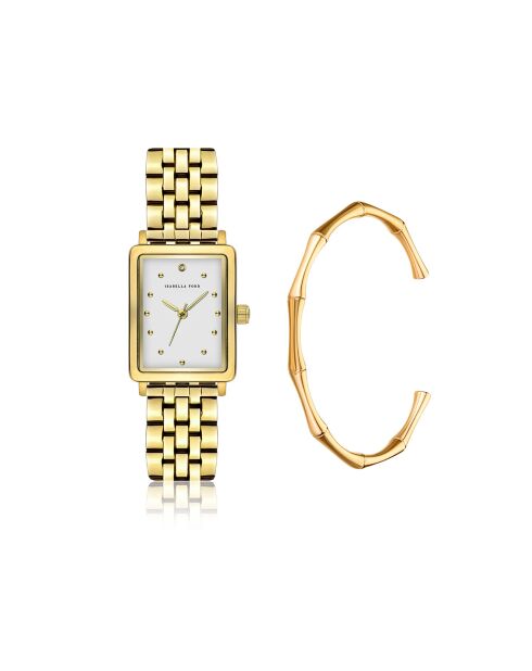 Montre & Bracelet Eulalie en Acier & Diamant dorés