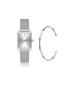 Montre & Bracelet Isaure en Acier & Diamant argentés