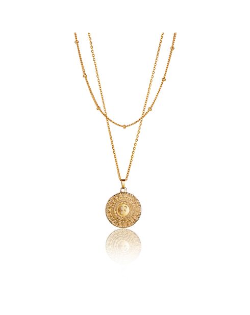 Montre & Collier Zélie en Acier & Diamant dorés