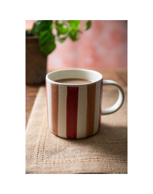 Mug Mikasa à rayures  rose - 380ml