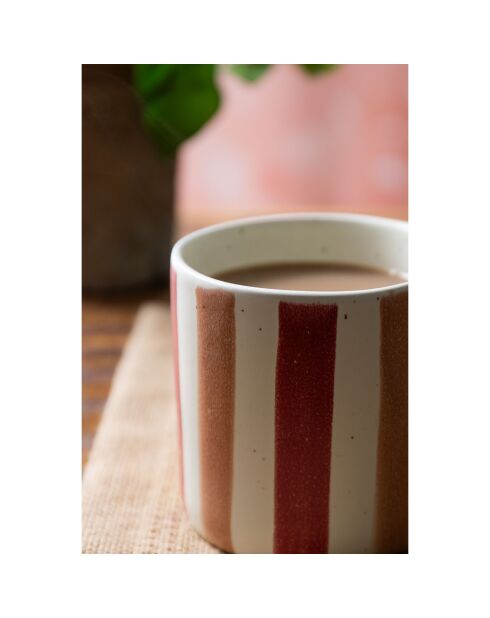 Mug Mikasa à rayures  rose - 380ml