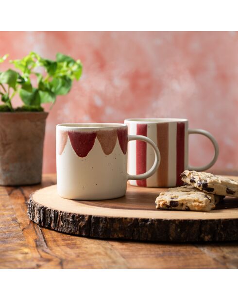 Mug Mikasa à rayures  rose - 380ml
