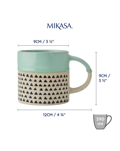 Mug en grès  vert - 390ml