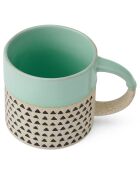 Mug en grès  vert - 390ml