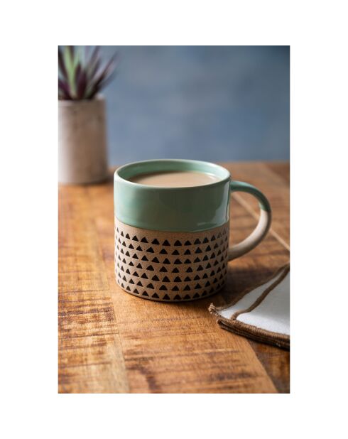 Mug en grès  vert - 390ml