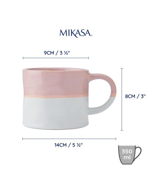 Mikasa Ombre roze aardewerken beker - 350ml