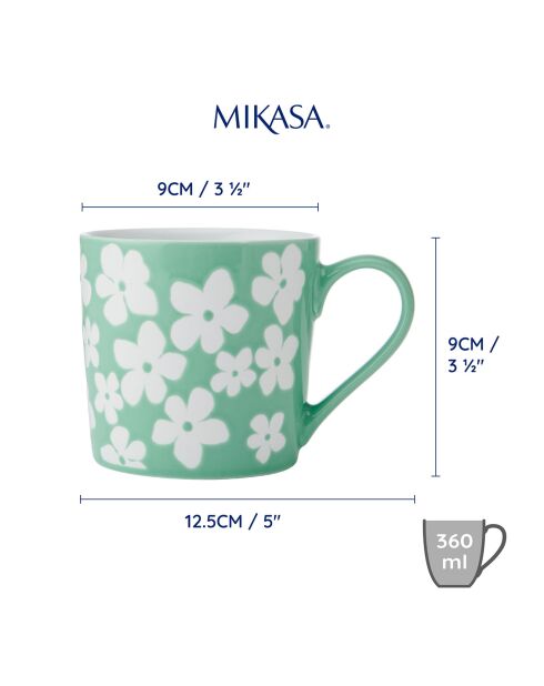 Mikasa groene aardewerken beker - 360 ml