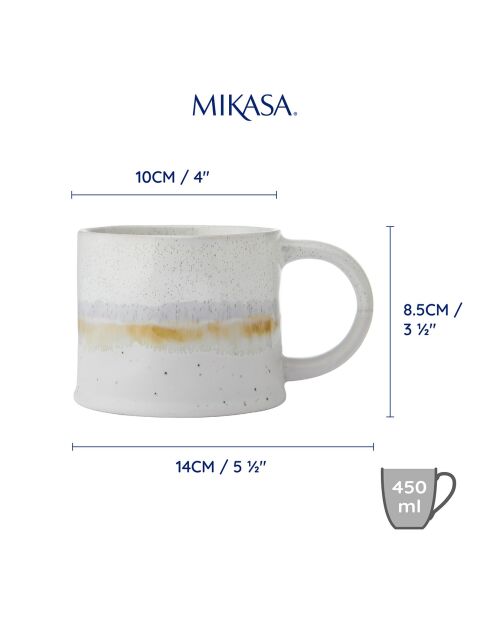 Tasse en grès Mikasa  blanche - 450ml
