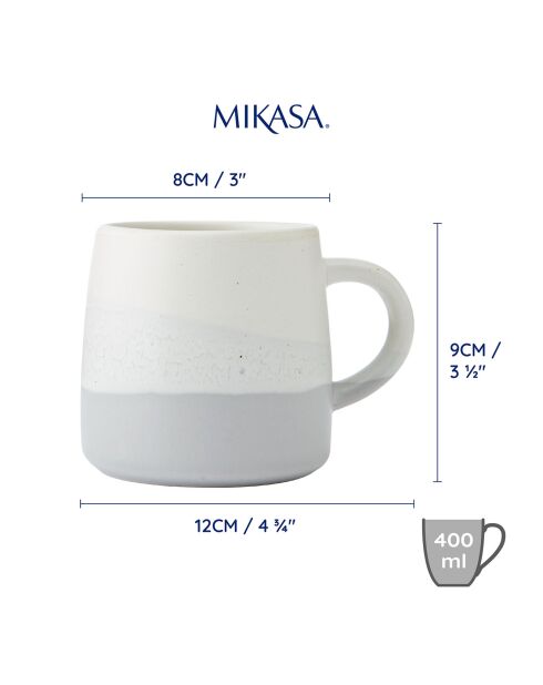 Tasse en grès Mikasa blanche - 400ml