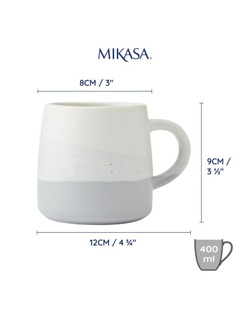 Tasse en grès Mikasa  blanche - 400ml