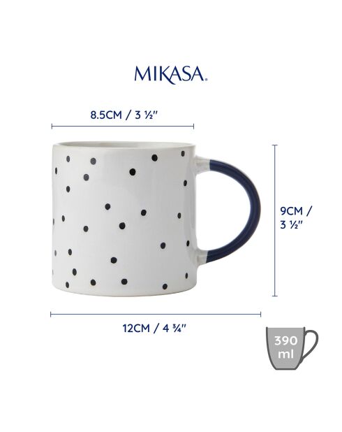Mikasa blauer Steinzeugbecher, 390 ml