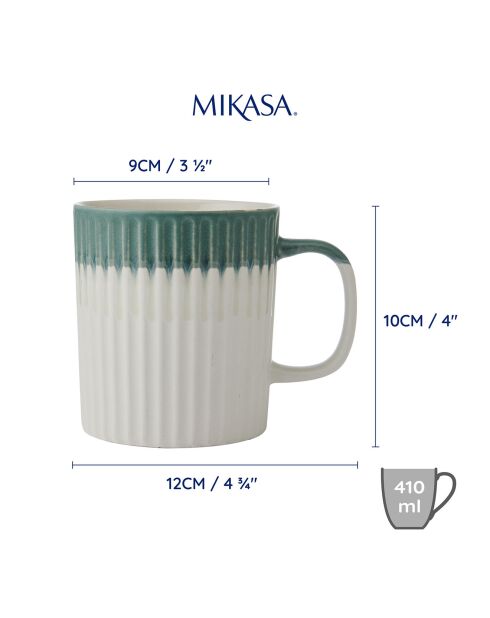 Mikasa Becher aus grünem Steinzeug, 410 ml