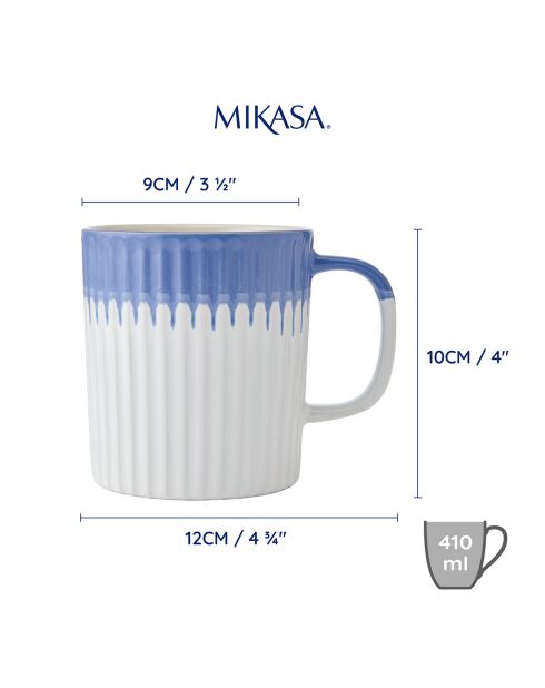 Mikasa blauer Steinzeugbecher, 410 ml