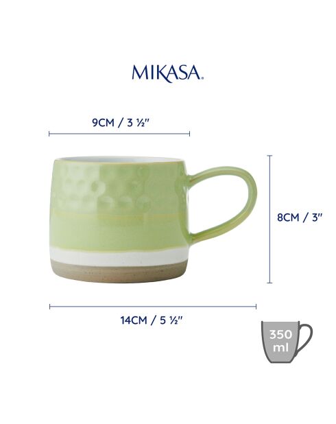 Mikasa Becher aus grünem Steinzeug, 320 ml