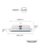Beurrier en porcelaine avec couvercle Mikasa Tipperleyhill  blanc - 21.2x11x7.7 cm