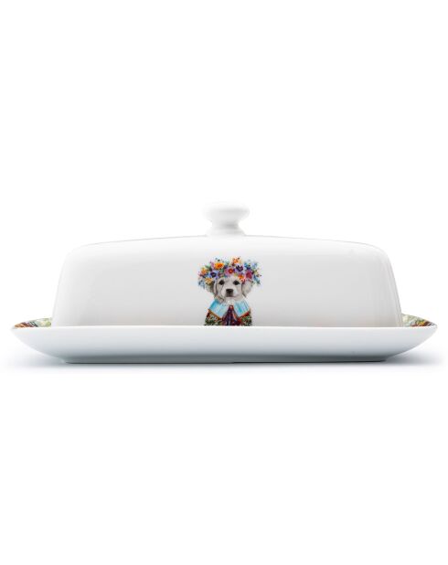Beurrier en porcelaine avec couvercle Mikasa Tipperleyhill  blanc - 21.2x11x7.7 cm
