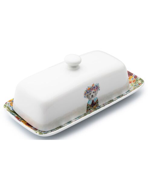 Mikasa Tipperleyhill porseleinen botervloot met deksel wit - 21,2x11x7,7 cm