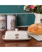 Beurrier en porcelaine avec couvercle Mikasa Tipperleyhill  blanc - 21.2x11x7.7 cm