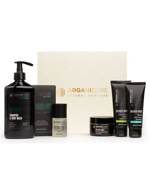 Coffret Soins Homme Cheveux, Visage & Barbe - 5 pièces