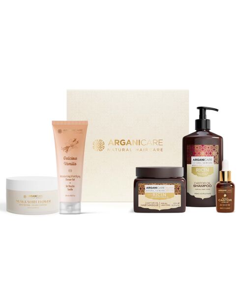 Coffret Pousse & Bien-Être Huile de Ricin & Parfums Envoûtants - 5 pièces