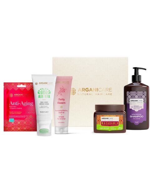 Coffret Cheveux , Visage & Corps Aloe Vera, Figue de Barbarie & Macadamia - 5 pièces
