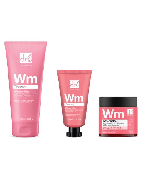 2-in-1-Packung mit Wassermelonenreiniger und Make-up-Entferner — 3 Stück