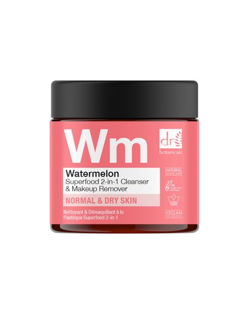 Nettoyant et démaquillant 2 en 1 à la pastèque Superfood - 60 ml