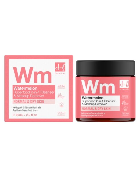 Nettoyant et démaquillant 2 en 1 à la pastèque Superfood - 60 ml