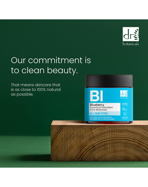 Crème hydratante antioxydante pour le corps aux superaliments à la myrtille - 60 ml