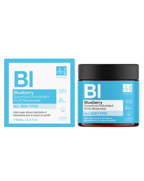 Crème hydratante antioxydante pour le corps aux superaliments à la myrtille - 60 ml