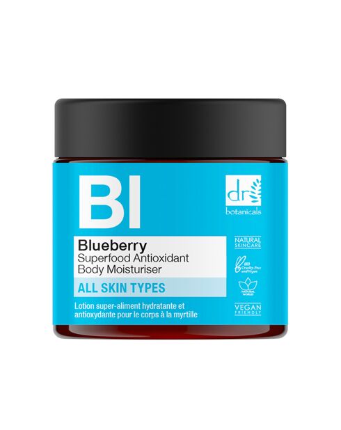 Crème hydratante antioxydante pour le corps aux superaliments à la myrtille - 60 ml