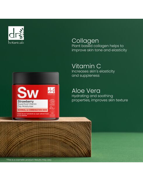 Dagcrème met aardbeien en vitamine C - 60 ml