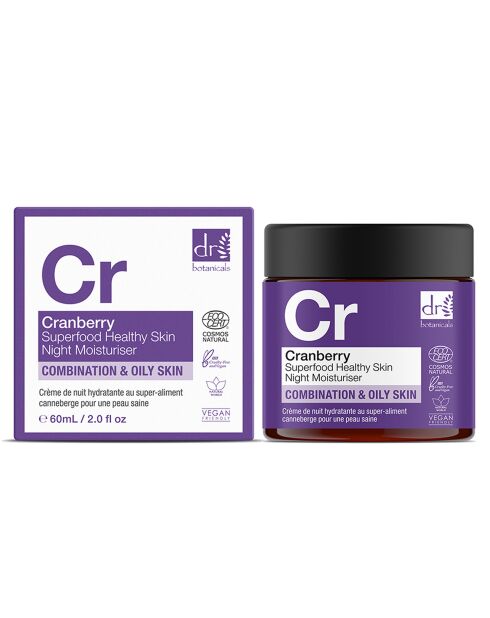 Crema hidratante nocturna para una piel sana con superalimentos y arándanos - 60 ml