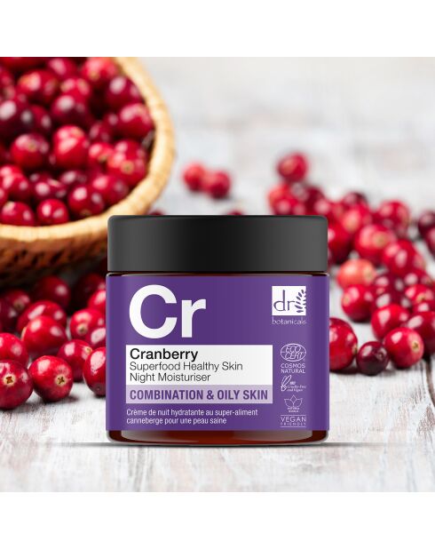 Crema hidratante nocturna para una piel sana con superalimentos y arándanos - 60 ml