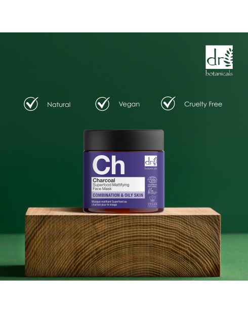 Masque Visage Matifiant au Charbon Superfood - 60 ml