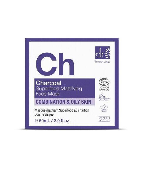 Masque Visage Matifiant au Charbon Superfood - 60 ml