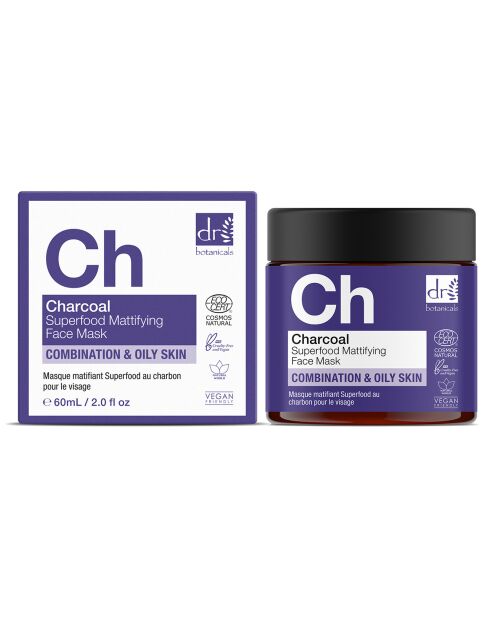 Masque Visage Matifiant au Charbon Superfood - 60 ml