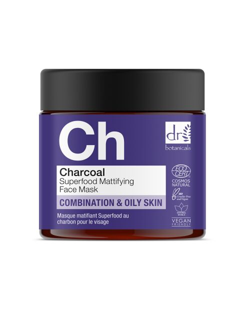 Masque Visage Matifiant au Charbon Superfood - 60 ml